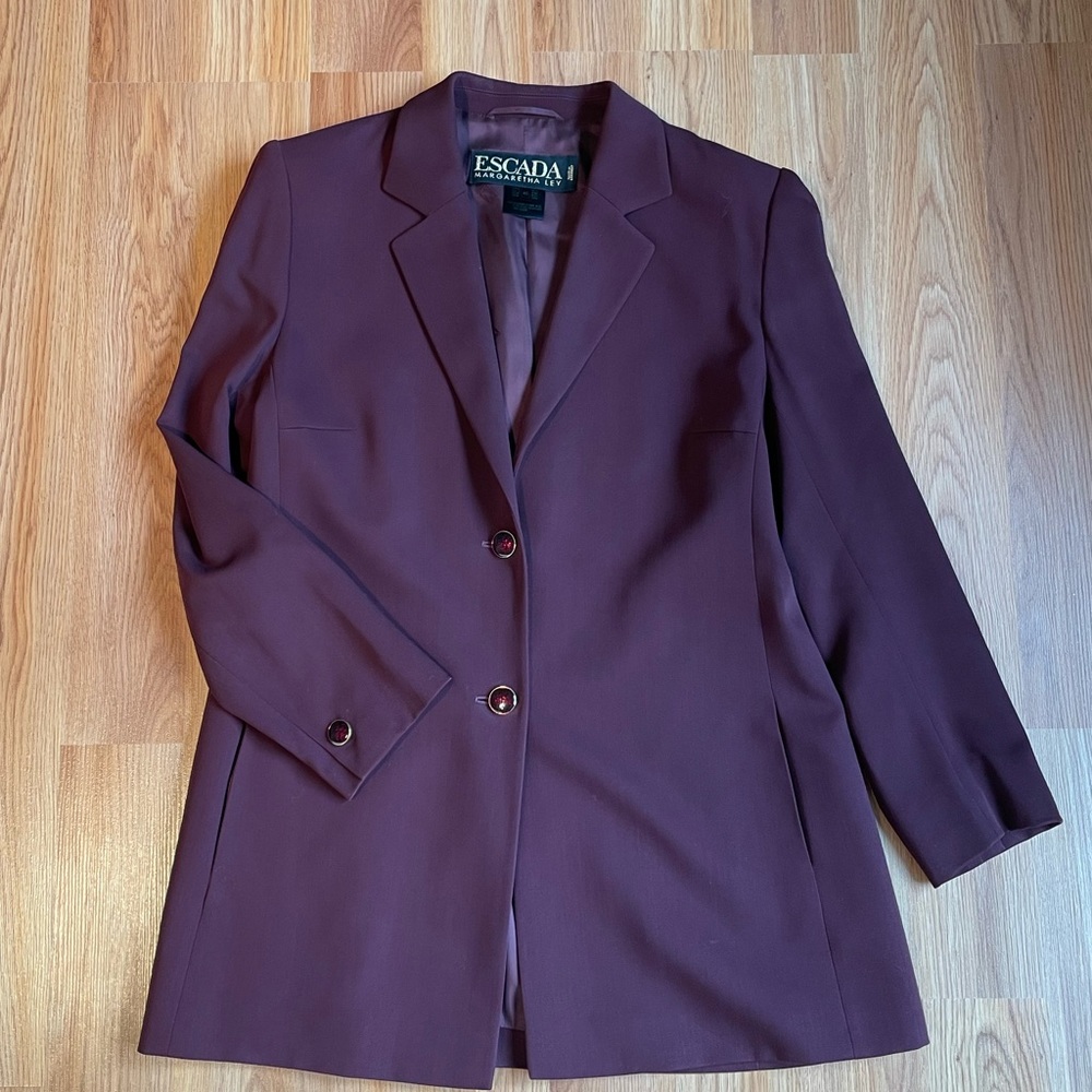 Vintage ESCADA Blazer + Pant- Aubergine Color